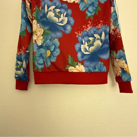 Adidas Red and Blue Floral Print Jacket Size XS - Picture 13 of 15